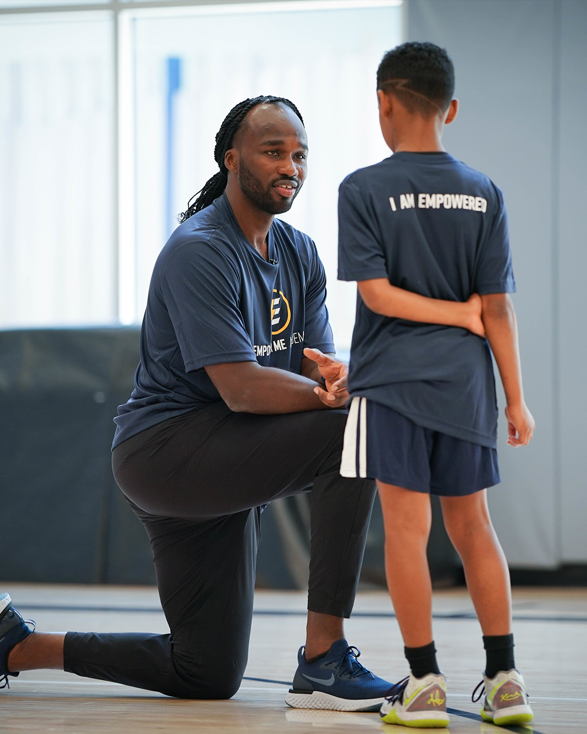 Coach Gumbs and student